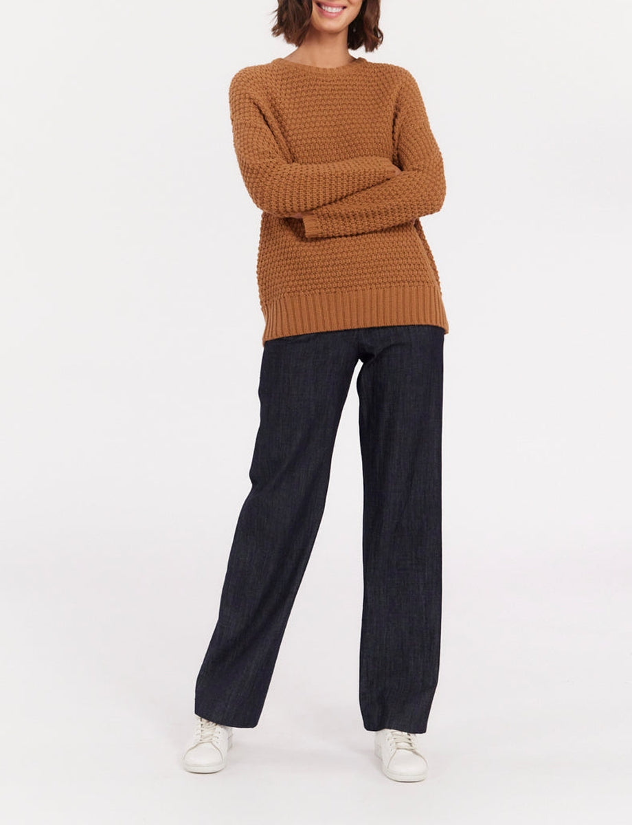 27qty RELIQUAT 75€ 3,1%  / Pull col rond Silvia en laine - Camel