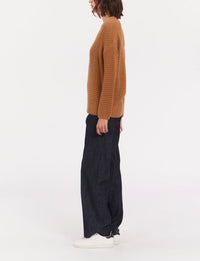 27qty RELIQUAT 75€ 3,1%  / Pull col rond Silvia en laine - Camel