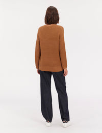 27qty RELIQUAT 75€ 3,1%  / Pull col rond Silvia en laine - Camel