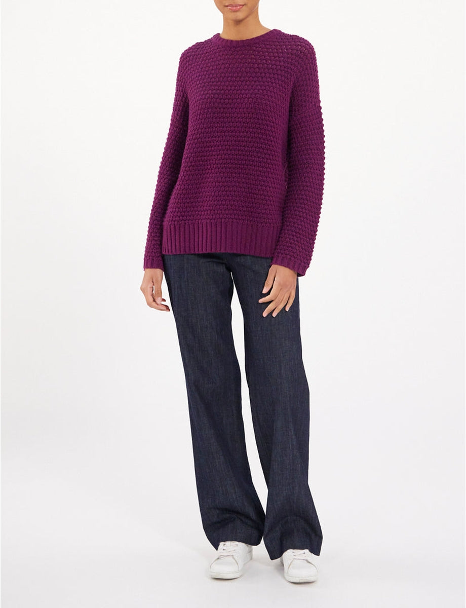 28qty RELIQUAT 75€ 3,3%  / Pull col rond Silvia en laine - Purple