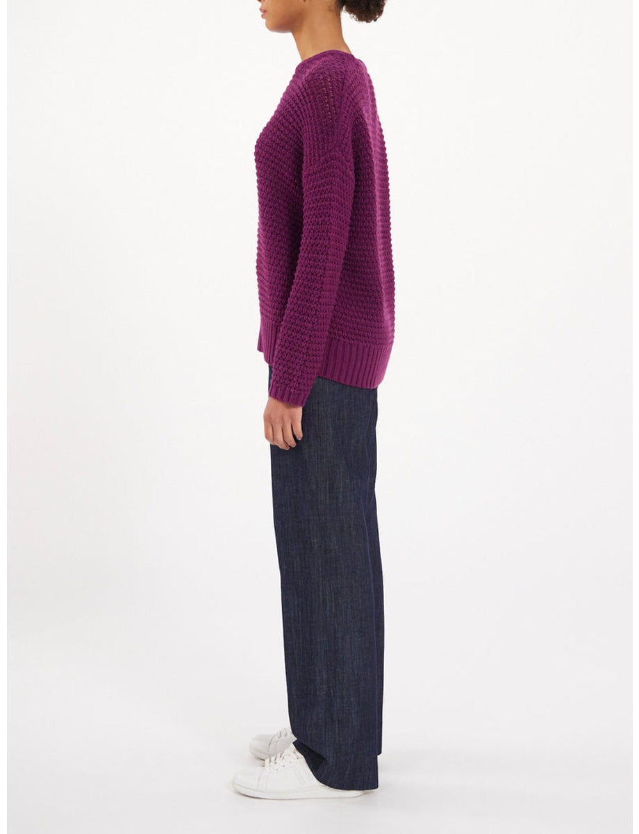 28qty RELIQUAT 75€ 3,3%  / Pull col rond Silvia en laine - Purple