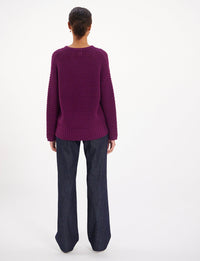 28qty RELIQUAT 75€ 3,3%  / Pull col rond Silvia en laine - Purple