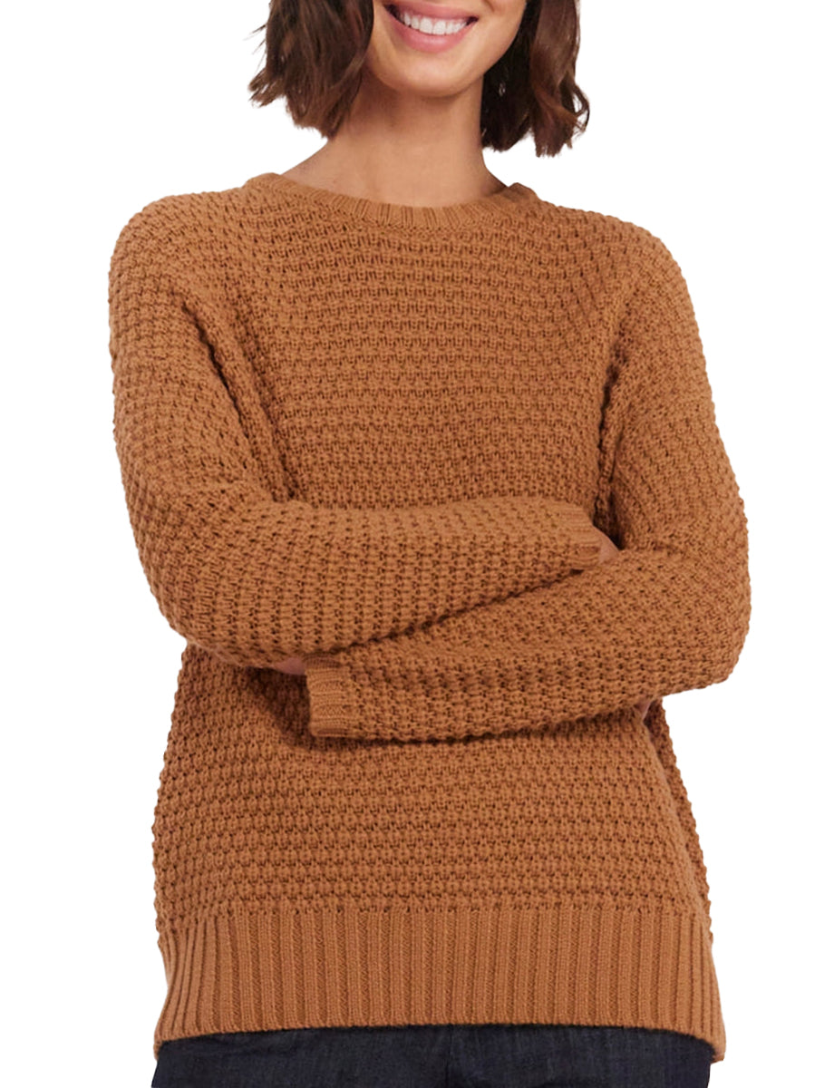 27qty RELIQUAT 75€ 3,1%  / Pull col rond Silvia en laine - Camel