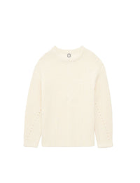 22qty RELIQUAT 90€ 4,2%  / Pull col rond Amalia en laine - Ecru