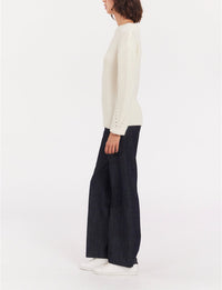 22qty RELIQUAT 90€ 4,2%  / Pull col rond Amalia en laine - Ecru