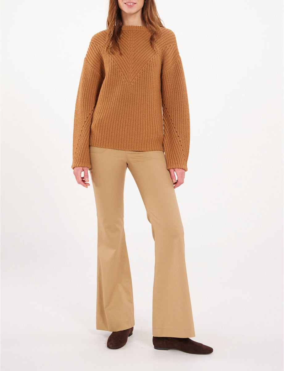 34qty RELIQUAT 90€ 2,8%  / Pull col rond Amalia en laine - Camel