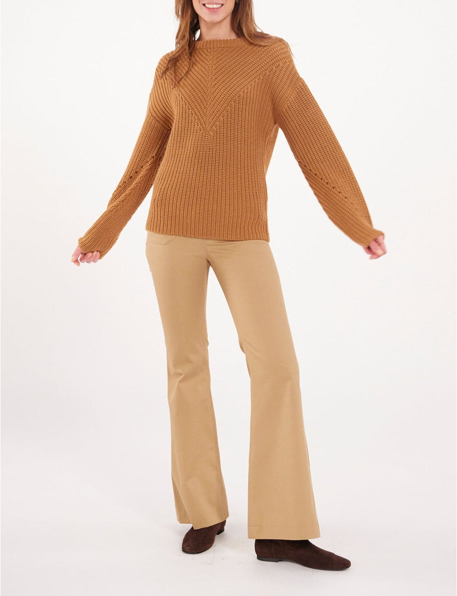 34qty RELIQUAT 90€ 2,8%  / Pull col rond Amalia en laine - Camel