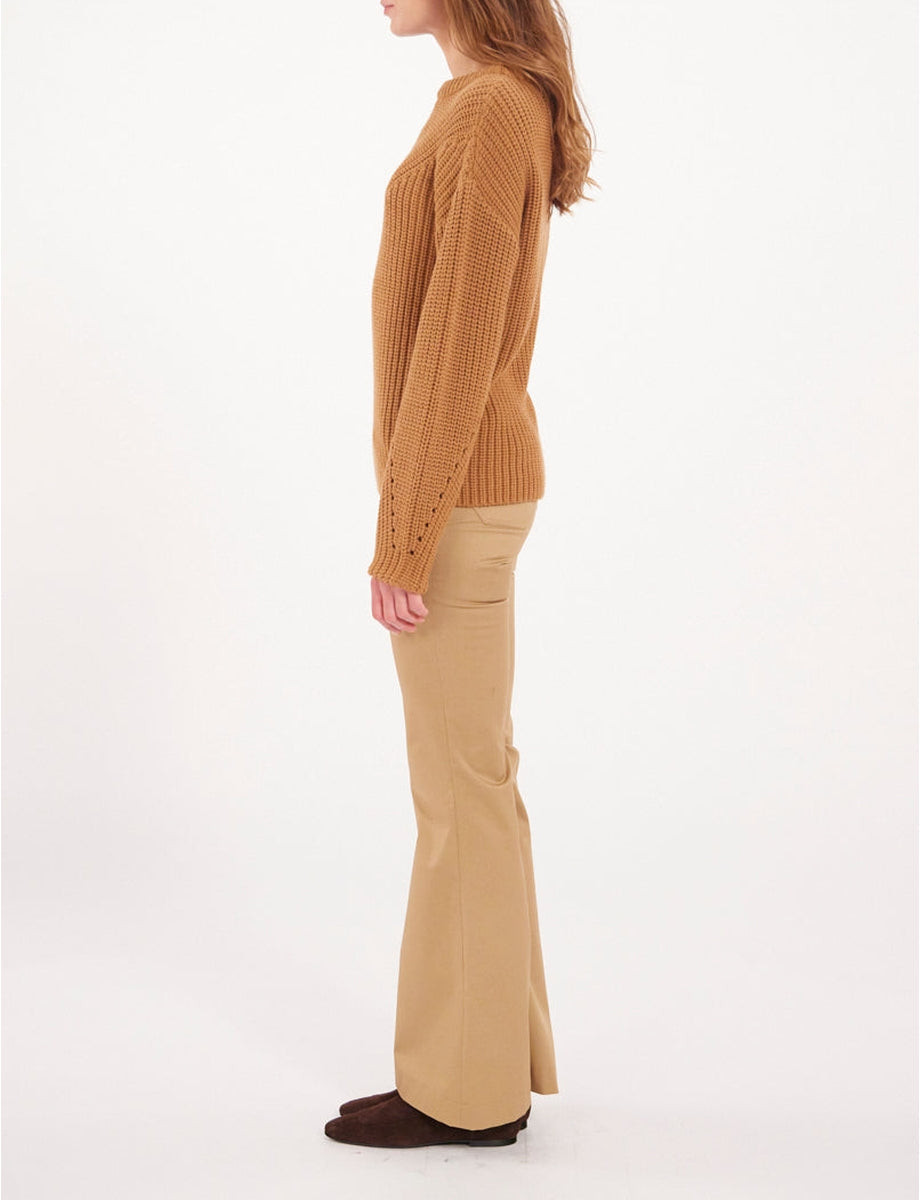 34qty RELIQUAT 90€ 2,8%  / Pull col rond Amalia en laine - Camel