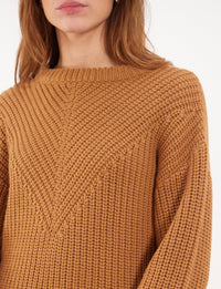 34qty RELIQUAT 90€ 2,8%  / Pull col rond Amalia en laine - Camel