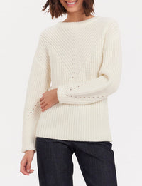22qty RELIQUAT 90€ 4,2%  / Pull col rond Amalia en laine - Ecru