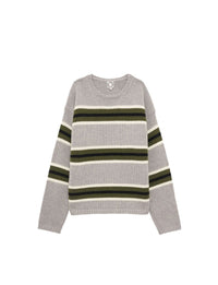 19qty RELIQUAT 90€ 17,4%  / Pull col rond Elina en laine - Grey Green