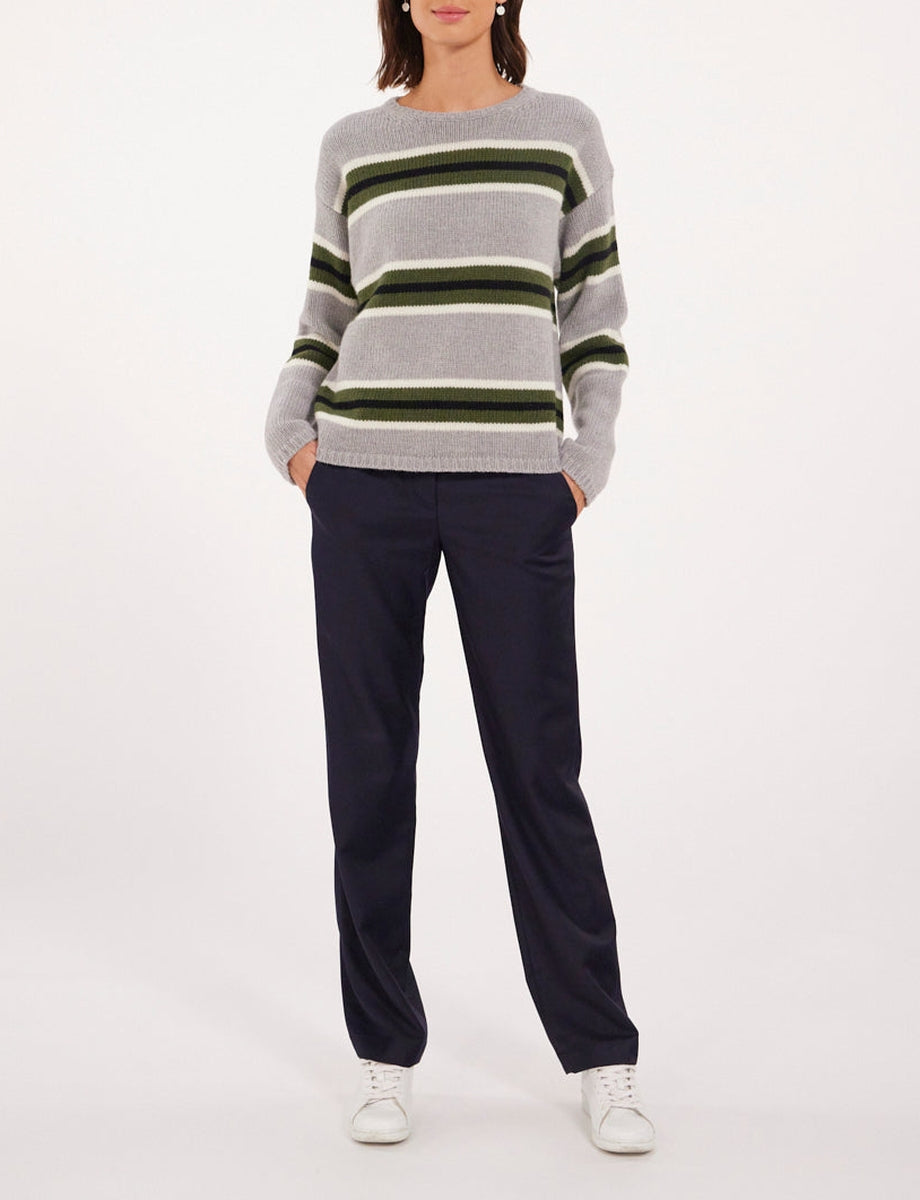 19qty RELIQUAT 90€ 17,4%  / Pull col rond Elina en laine - Grey Green