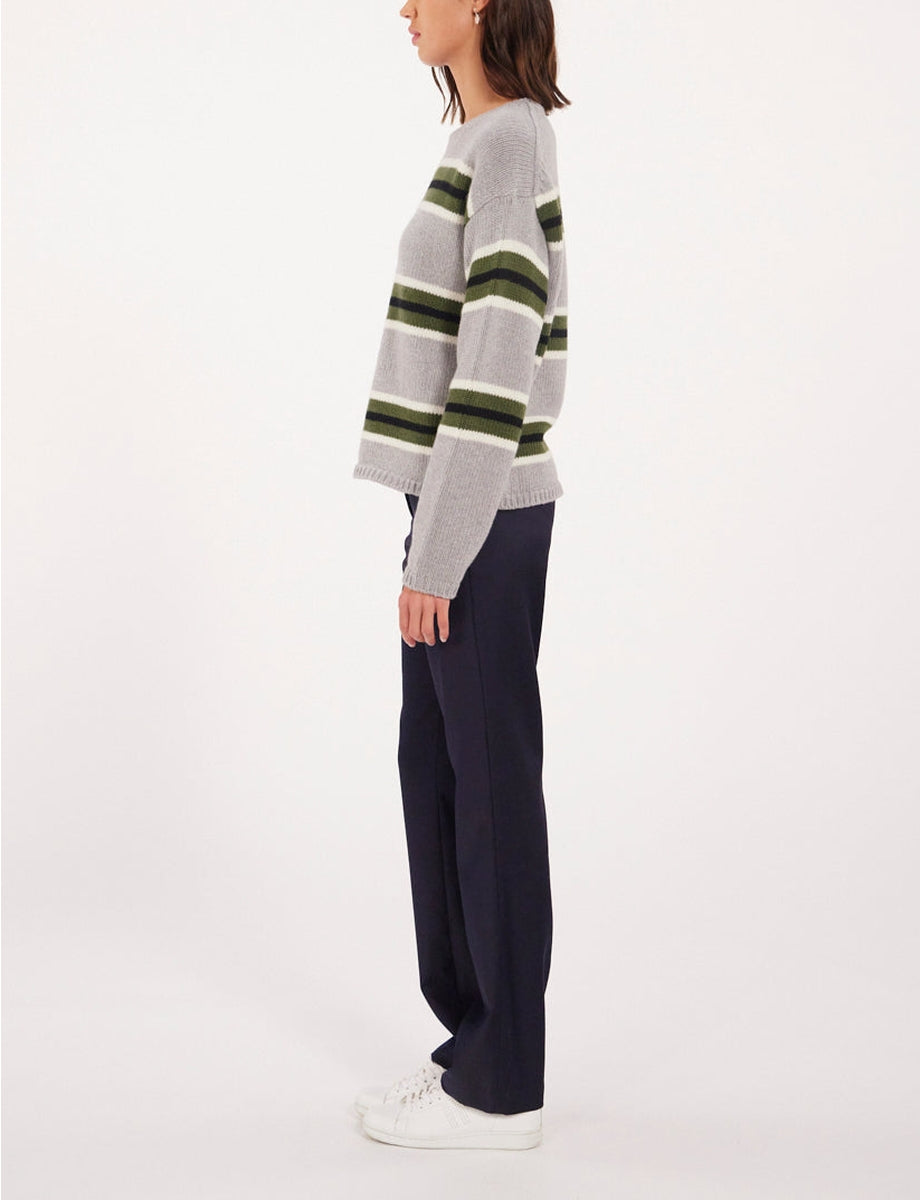 19qty RELIQUAT 90€ 17,4%  / Pull col rond Elina en laine - Grey Green