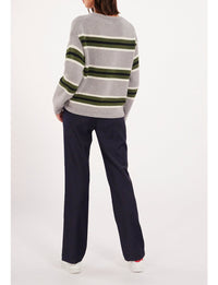 19qty RELIQUAT 90€ 17,4%  / Pull col rond Elina en laine - Grey Green