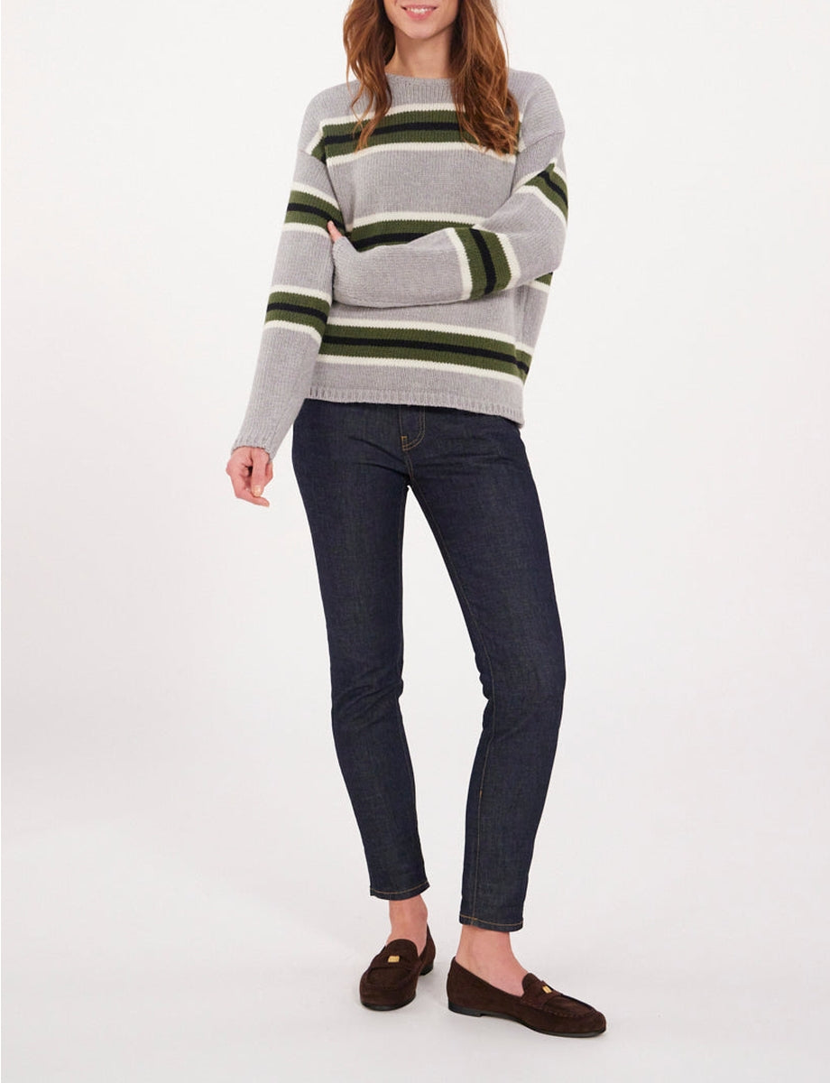 19qty RELIQUAT 90€ 17,4%  / Pull col rond Elina en laine - Grey Green