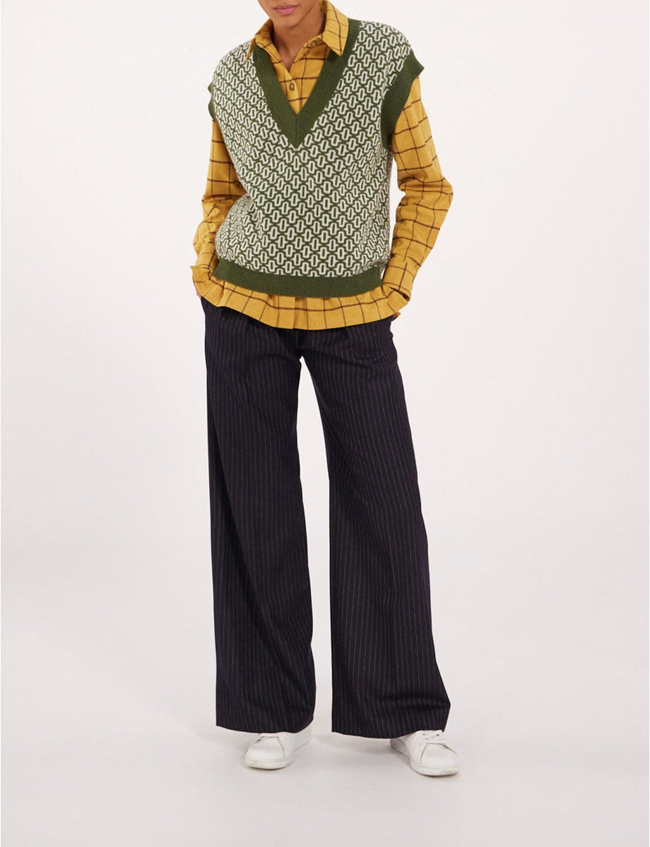 1qty RELIQUAT 75€ 75%  / Pull Hailey sans manches en laine - Ecru Multicolor