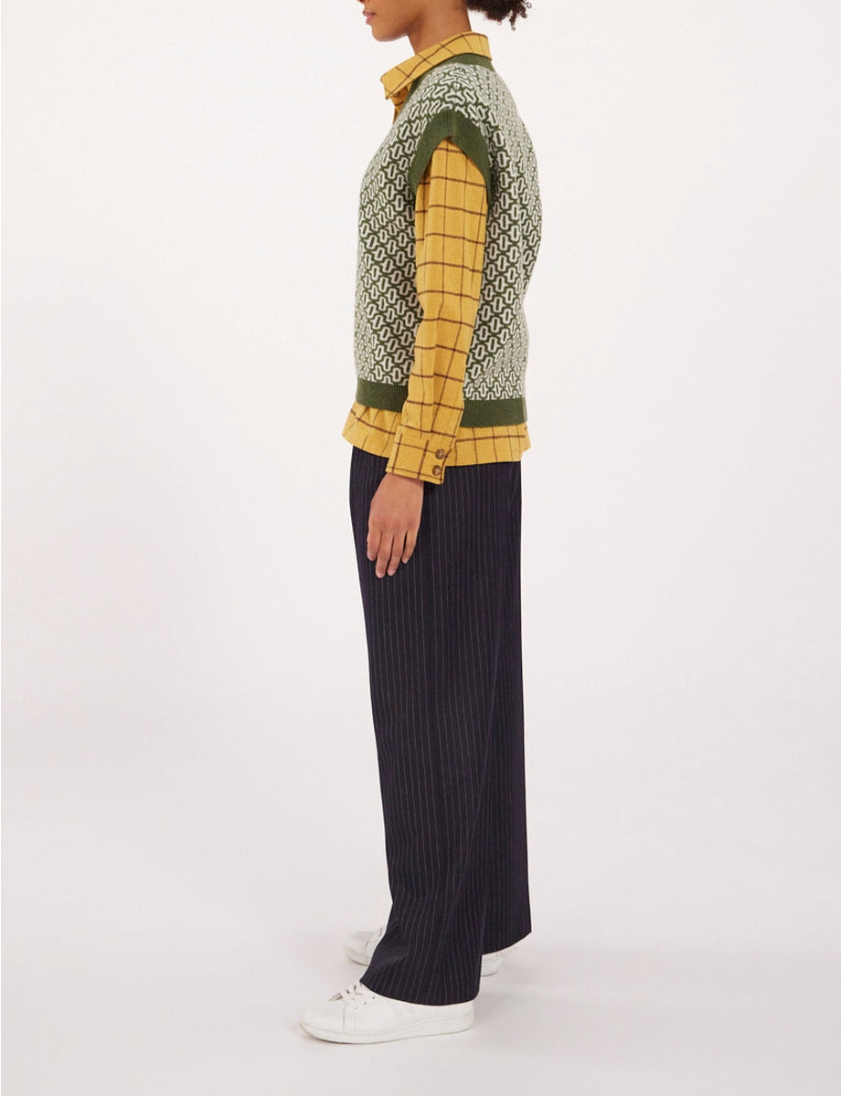 1qty RELIQUAT 75€ 75%  / Pull Hailey sans manches en laine - Ecru Multicolor