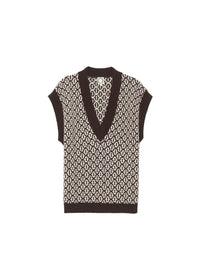 8qty RELIQUAT 75€ 0%  / Pull Hailey sans manches en laine - Brown Multicolor