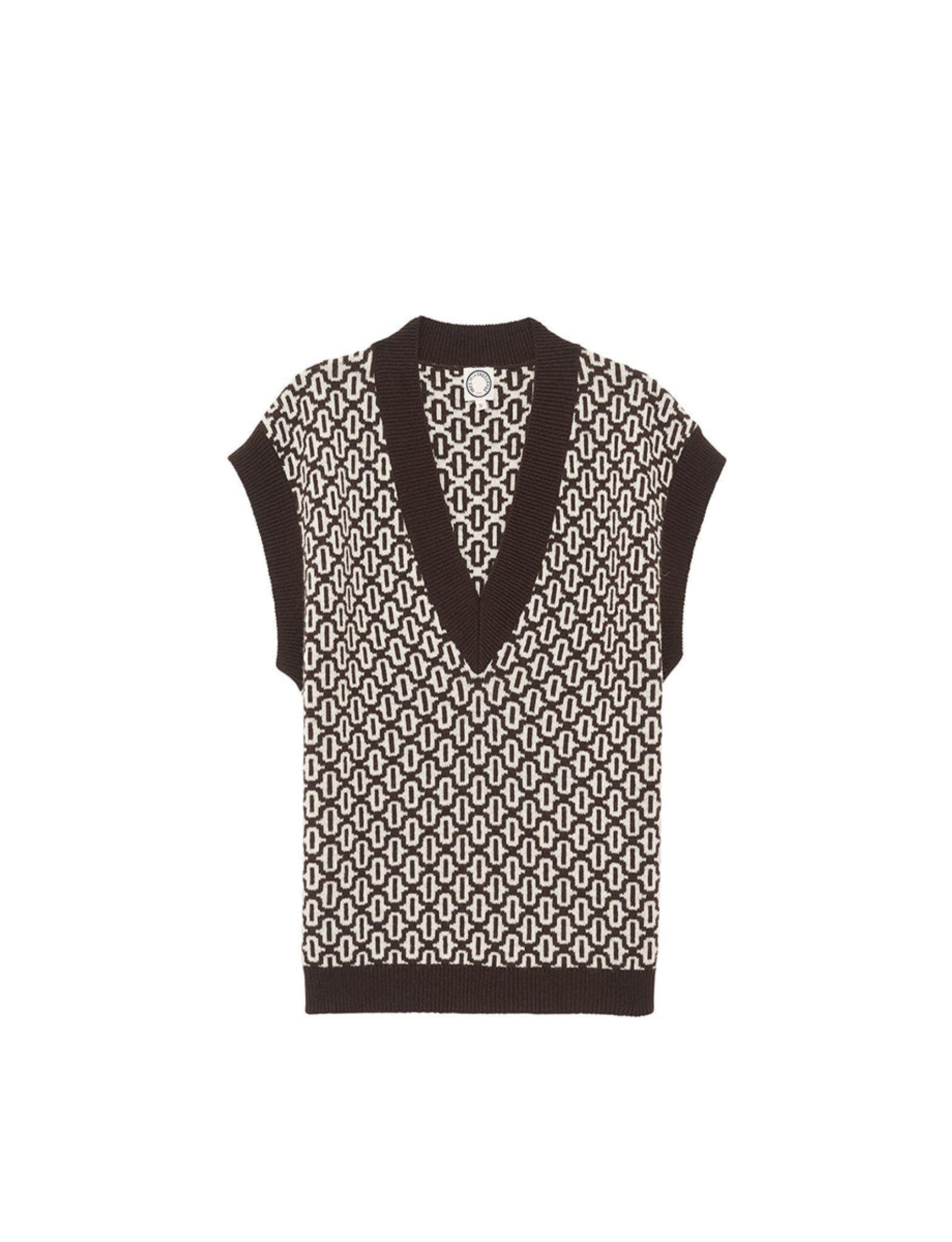 8qty RELIQUAT 75€ 0%  / Pull Hailey sans manches en laine - Brown Multicolor