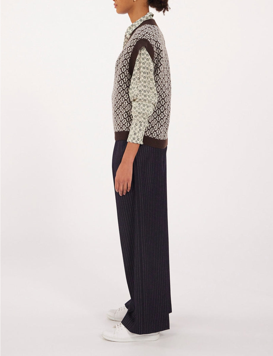 8qty RELIQUAT 75€ 0%  / Pull Hailey sans manches en laine - Brown Multicolor