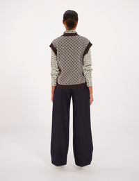 8qty RELIQUAT 75€ 0%  / Pull Hailey sans manches en laine - Brown Multicolor