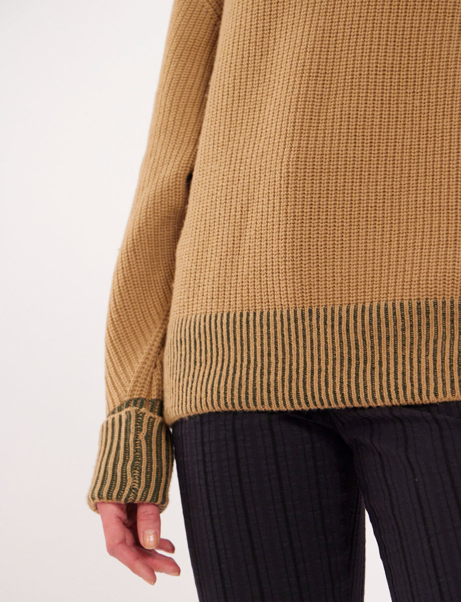 5qty RELIQUAT 110€ 33,3%  / Pull ample Esra en laine - Beige