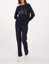 18qty RELIQUAT 90€ 19%  / Pull col rond Parigi en laine - Navy Grey
