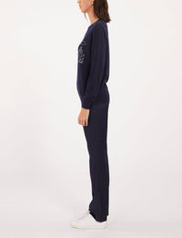 18qty RELIQUAT 90€ 19%  / Pull col rond Parigi en laine - Navy Grey