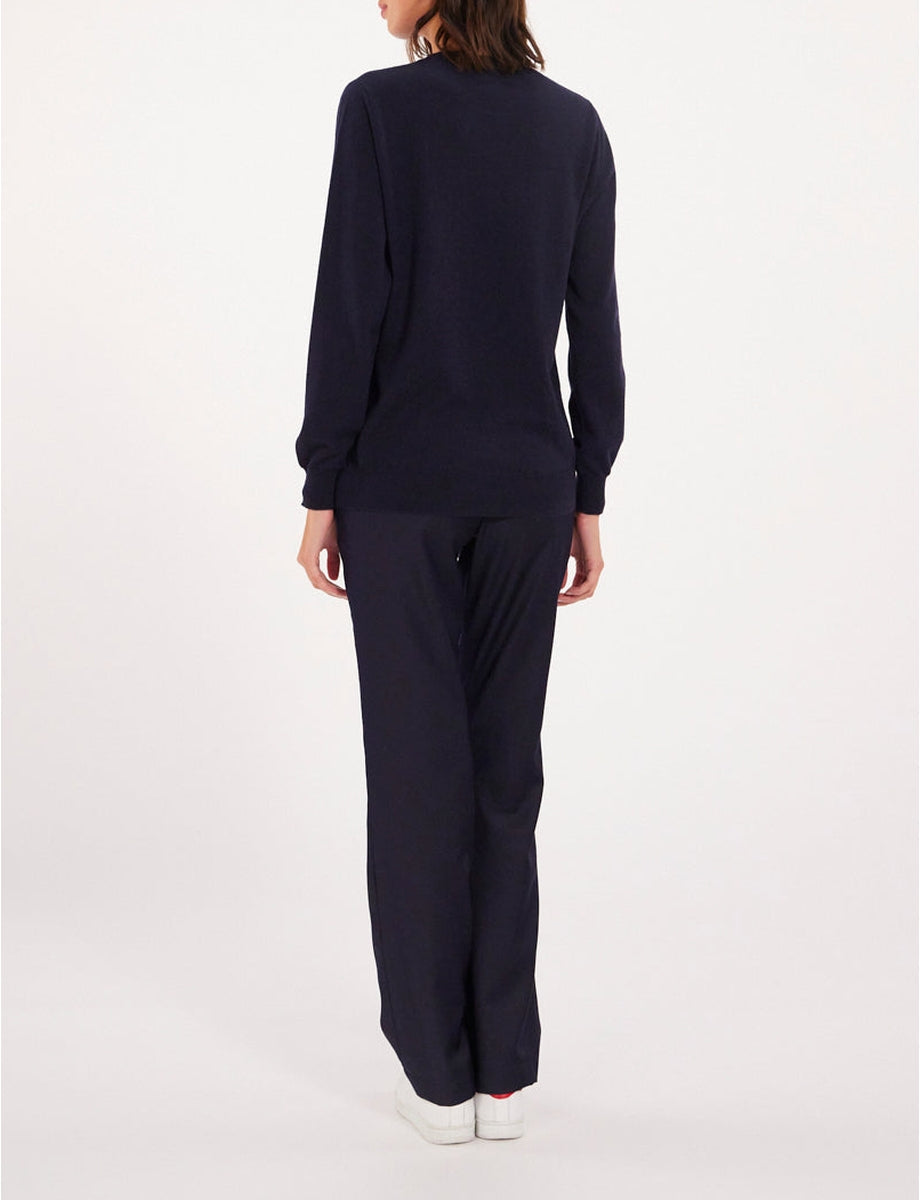 18qty RELIQUAT 90€ 19%  / Pull col rond Parigi en laine - Navy Grey