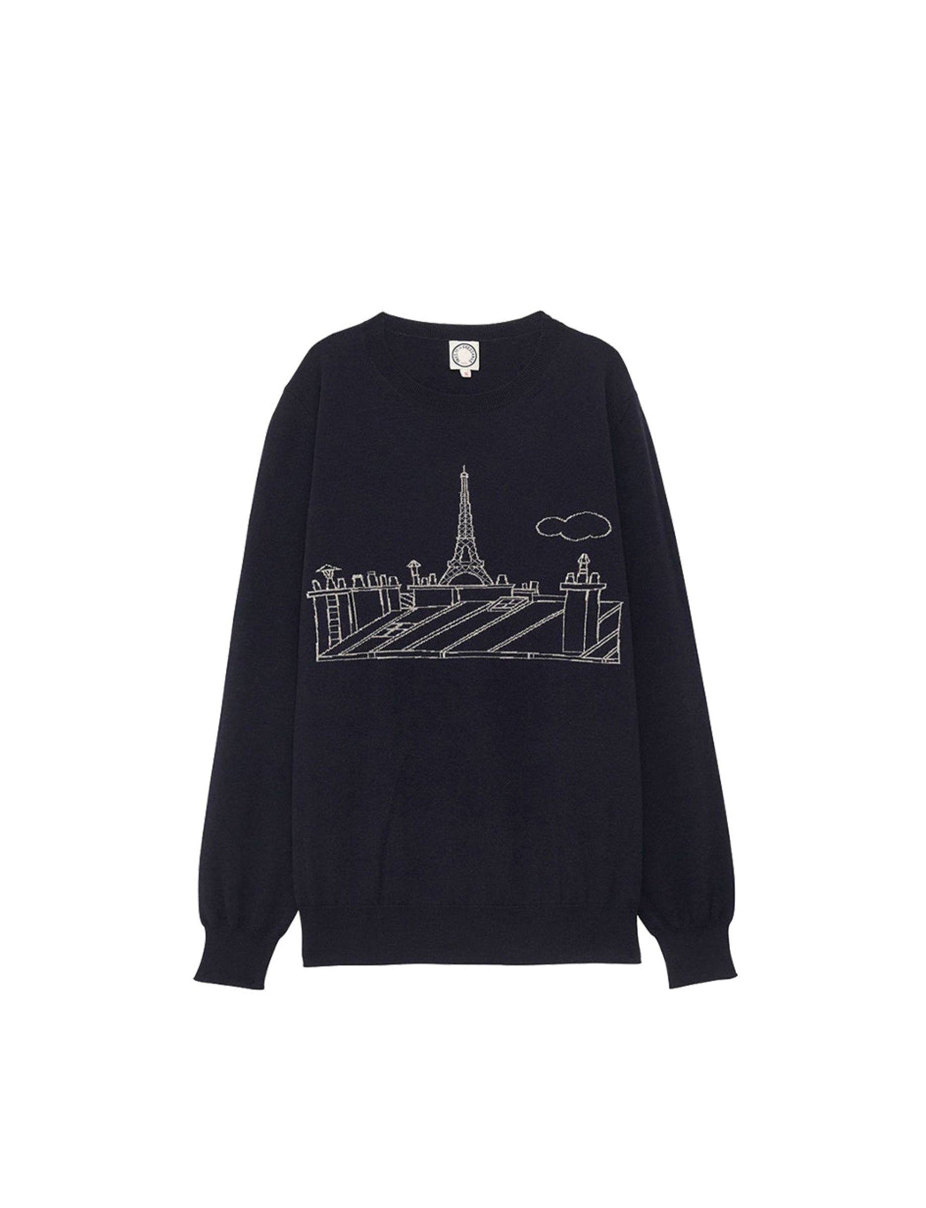 18qty RELIQUAT 90€ 19%  / Pull col rond Parigi en laine - Navy Grey