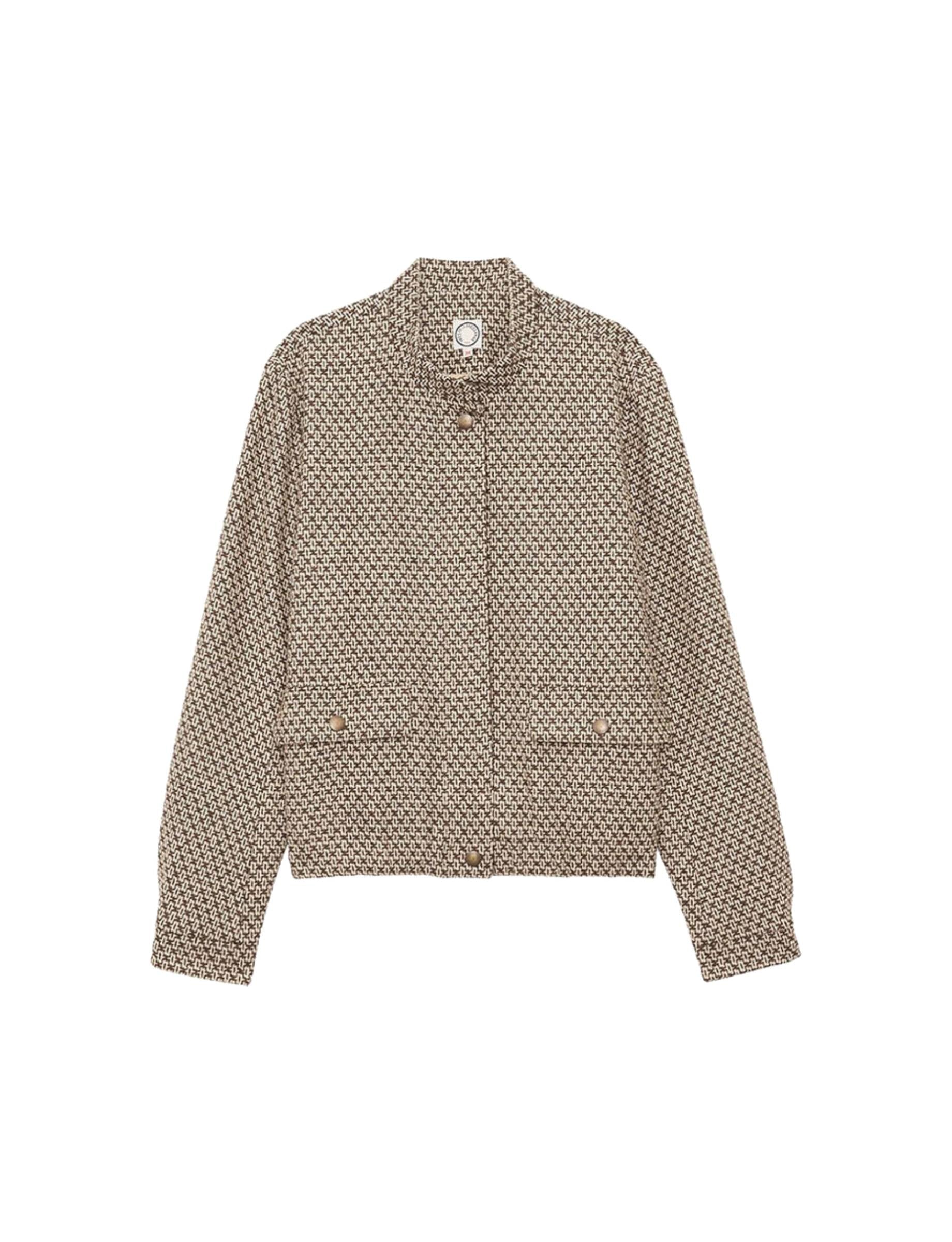 2qty RELIQUAT 120€ 100%  / Blouson Dino en laine - Brown Ecru
