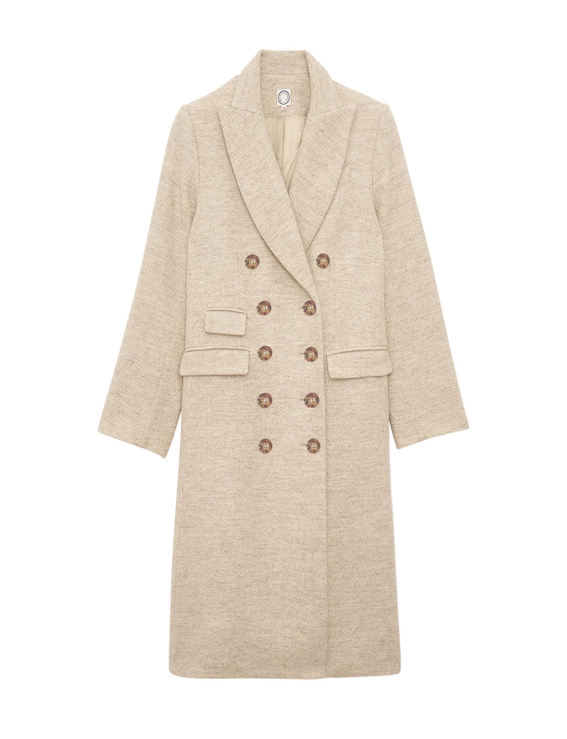 1qty RELIQUAT 190€ 100%  / Manteau droit Mauricette en laine - Beige Ecru