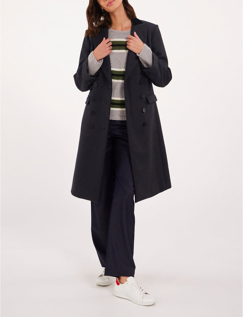 4qty RELIQUAT 190€ 0%  / Manteau Mauricette droit en laine - Blue Dark