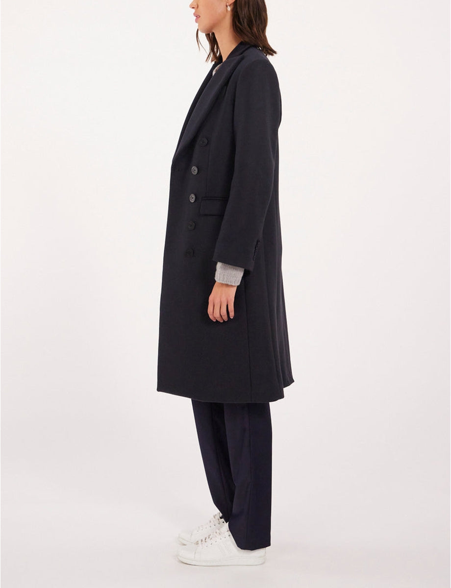 4qty RELIQUAT 190€ 0%  / Manteau Mauricette droit en laine - Blue Dark