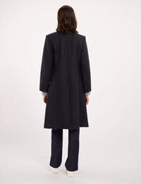 4qty RELIQUAT 190€ 0%  / Manteau Mauricette droit en laine - Blue Dark