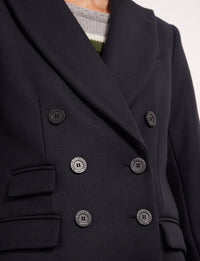 4qty RELIQUAT 190€ 0%  / Manteau Mauricette droit en laine - Blue Dark