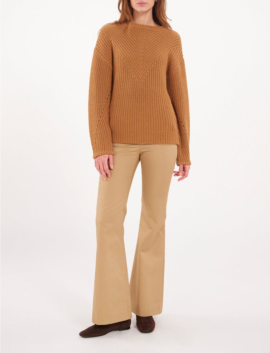 5qty RELIQUAT 75€ 14,3%  / Pantalon flare Charlotte - Beige