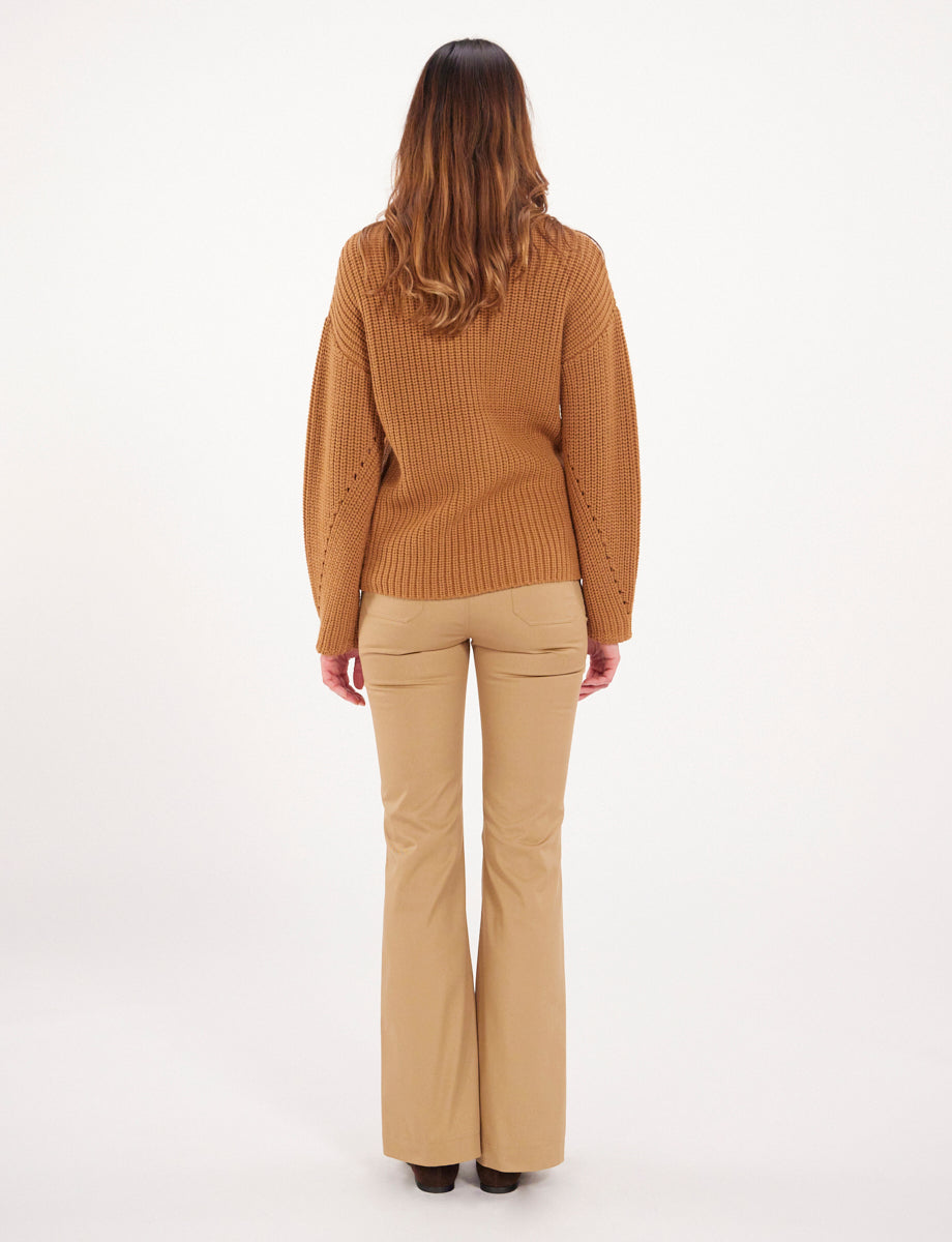 5qty RELIQUAT 75€ 14,3%  / Pantalon flare Charlotte - Beige