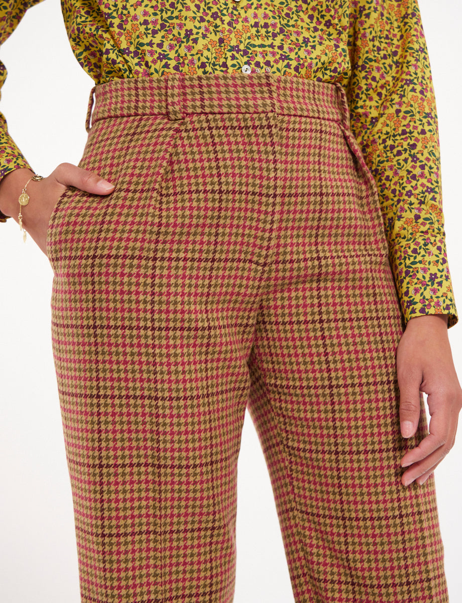 6qty RELIQUAT 75€ 33,3%  / Pantalon Hector à pinces en laine - Pink Khaki