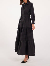 3qty RELIQUAT 170€ 0%  / Robe longue Lena évasée - Black