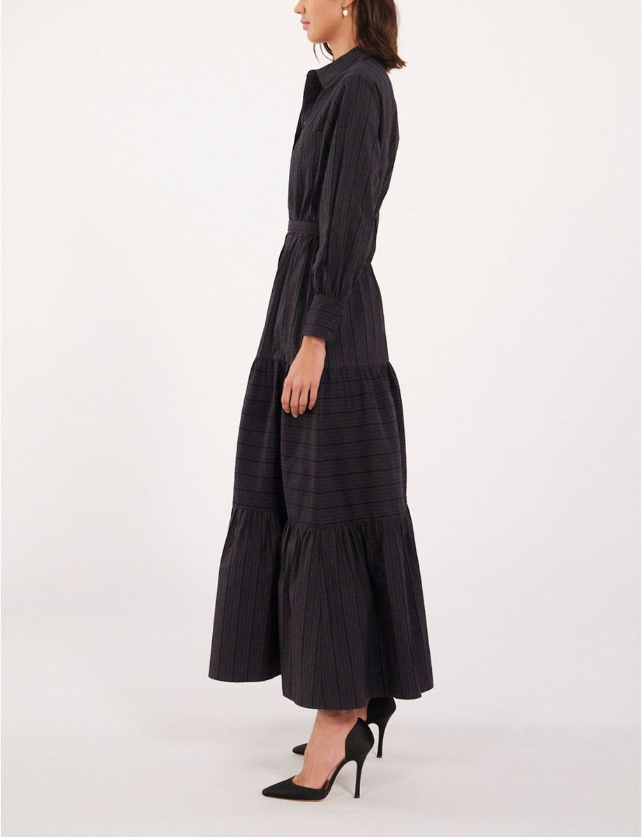 3qty RELIQUAT 170€ 0%  / Robe longue Lena évasée - Black