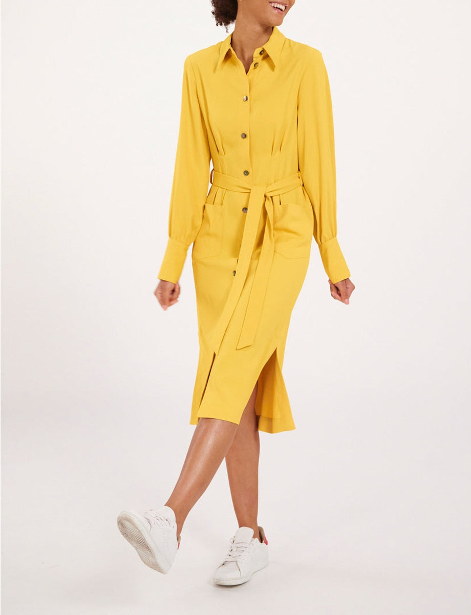 7qty RELIQUAT 120€ 0%  / Robe Rosabella avec boutons - Ocre