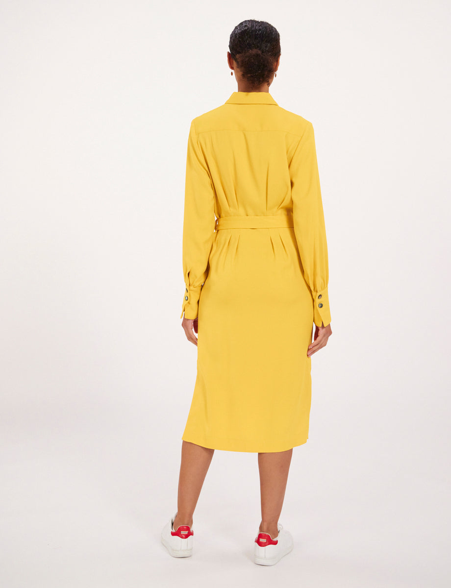 7qty RELIQUAT 120€ 0%  / Robe Rosabella avec boutons - Ocre