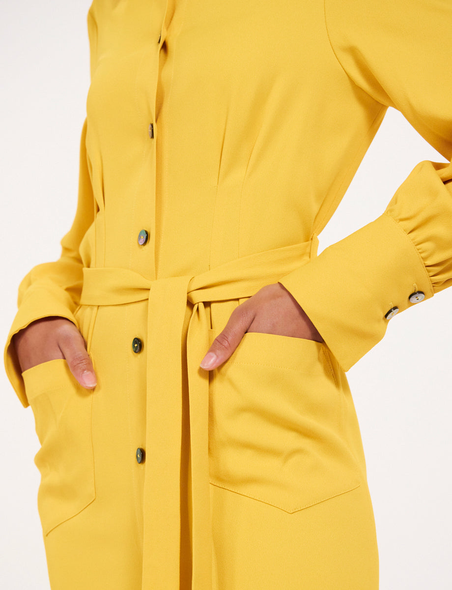 7qty RELIQUAT 120€ 0%  / Robe Rosabella avec boutons - Ocre