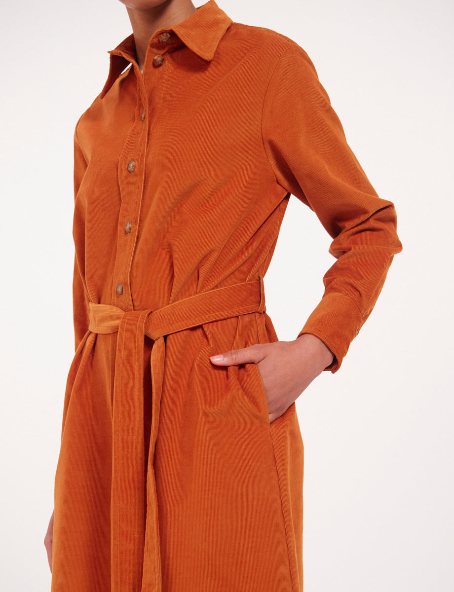 3qty RELIQUAT 120€ 0%  / Robe chemise droite Amour - Orange
