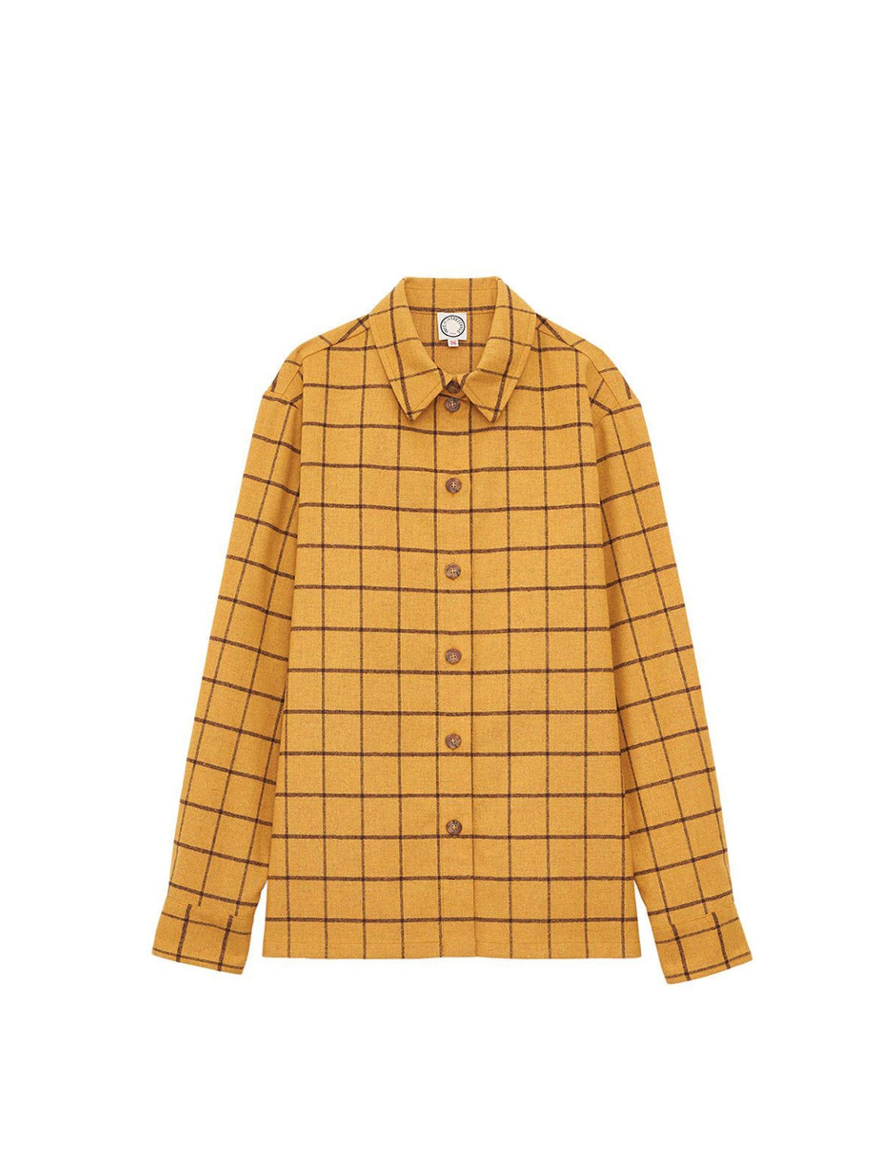 40qty RELIQUAT 80€ 0%  / Chemise droite Cassia en laine - Ocre Brown