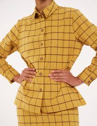 40qty RELIQUAT 80€ 0%  / Chemise droite Cassia en laine - Ocre Brown