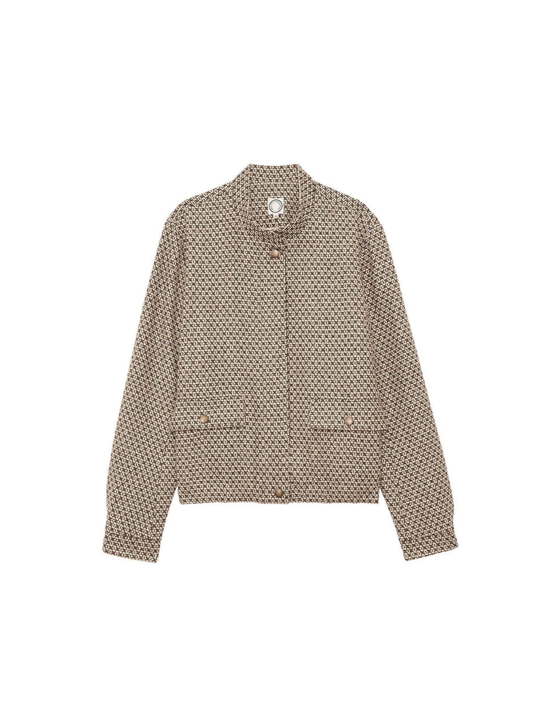 2qty RELIQUAT 120€ 100%  / Blouson Dino en laine - Brown Ecru