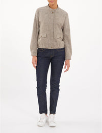 2qty RELIQUAT 120€ 100%  / Blouson Dino en laine - Brown Ecru