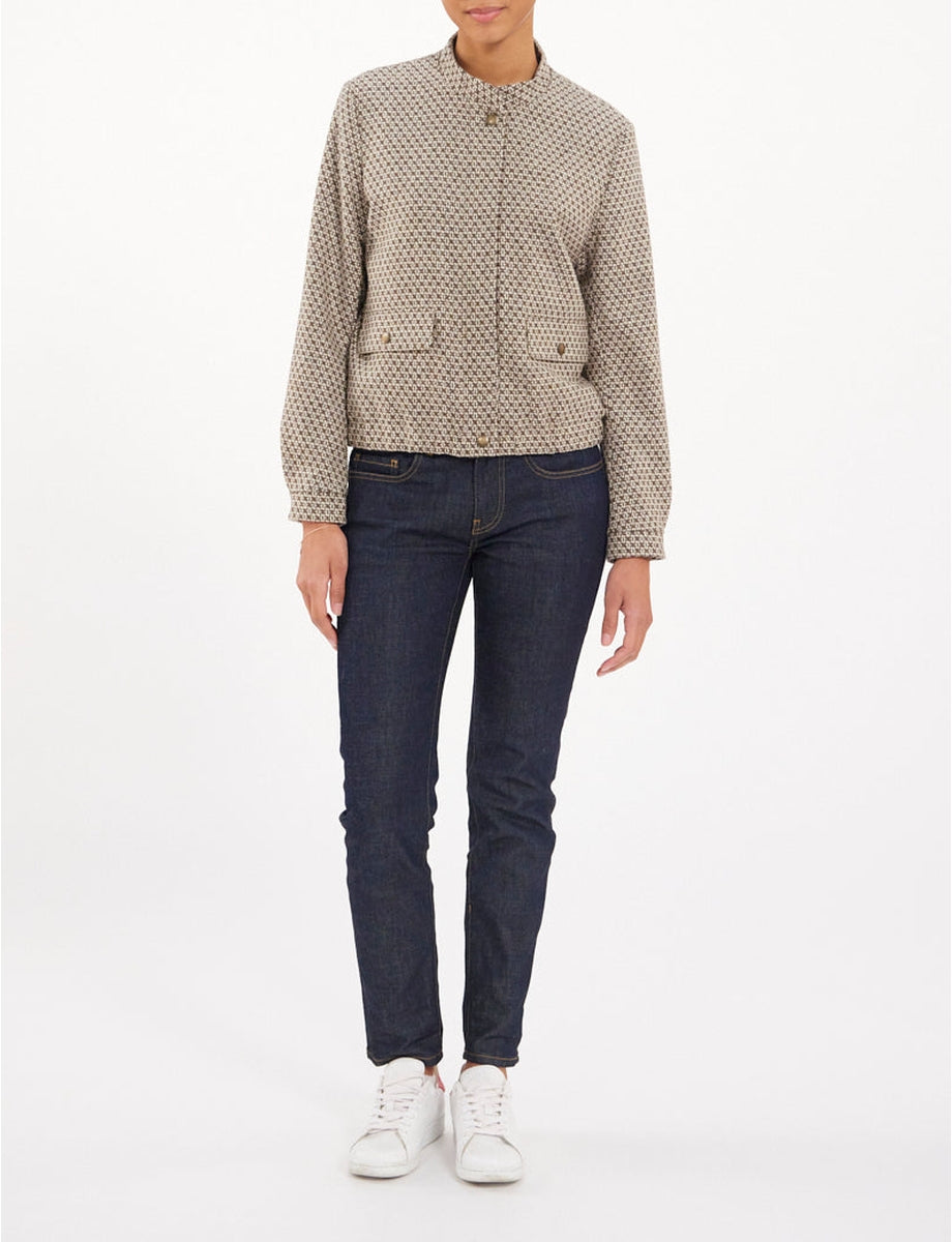 2qty RELIQUAT 120€ 100%  / Blouson Dino en laine - Brown Ecru
